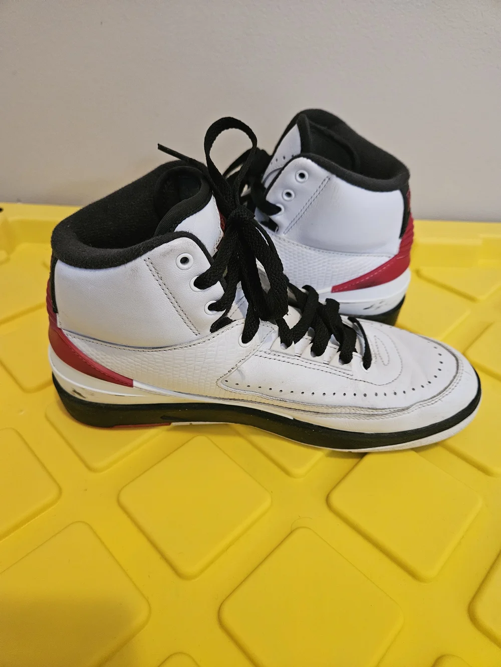 Jordan Kids White Black Red High-Top Sneakers